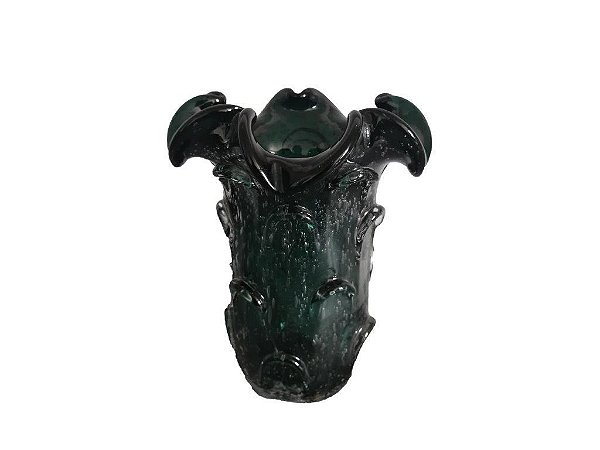 VASO DE VIDRO INSPIRADO NO MURANO VERDE VENEZA - 19X19X24