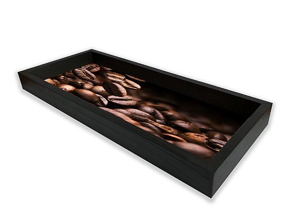 BANDEJA PRETA COFFEE 34X14X3CM