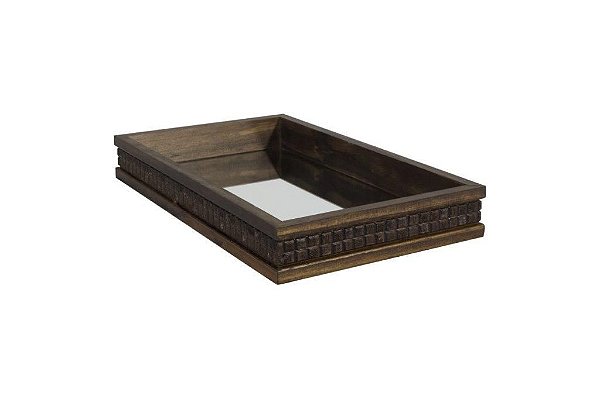 BANDEJA PASTILHA DE COCO C/ ESPELHO ANGRA 45x30x4CM