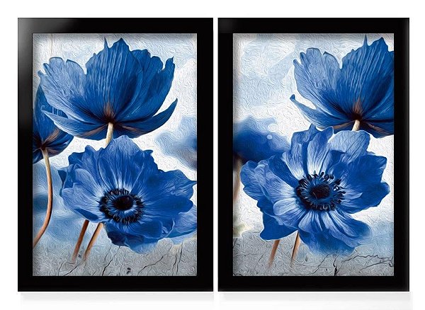 QUADRO DECORATIVO 2 PÇS PRETO BLUE 53x33x3CM