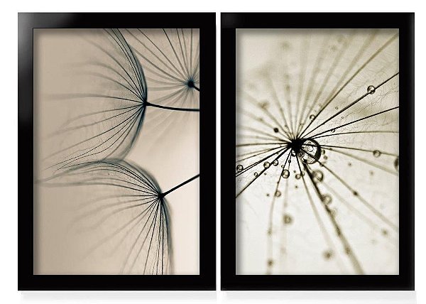 QUADRO DECORATIVO 2 PÇS PRETO LION 53x33x3CM