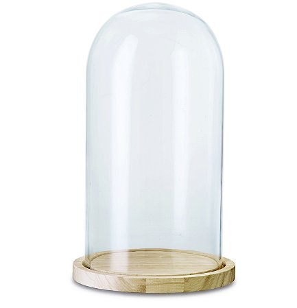 REDOMA EM VIDRO E MADEIRA