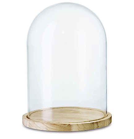 REDOMA EM VIDRO E MADEIRA