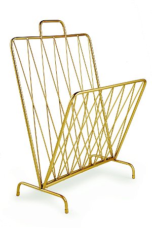 PORTA-REVISTAS DOURADO EM METAL
