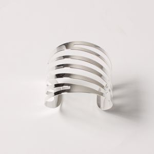 CJ 4 ANÉIS P/GUARDANAPO DE AÇO CURVES PRATEADO 4cm