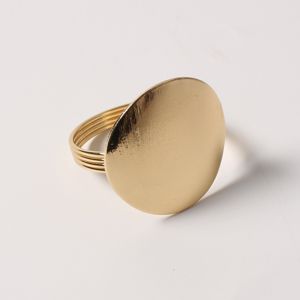 CJ 4 ANÉIS P/GUARDANAPO DE ZAMAC HEART DOURADO 4cm