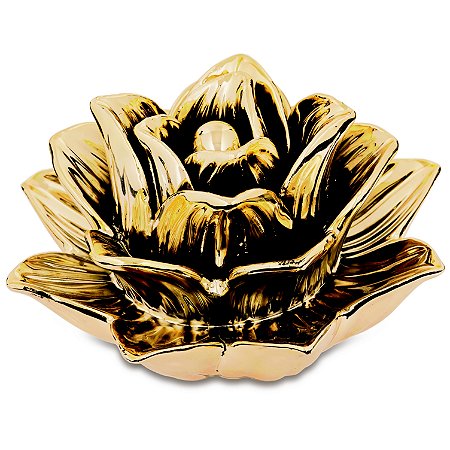 FLOR DOURADA EM CERAMICA