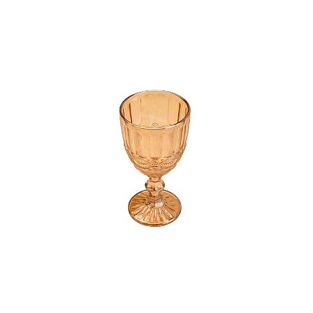 CJ 6 TAÇAS P/ÁGUA DE VIDRO LIBÉLULA ÂMBAR METALIZADO 325ml