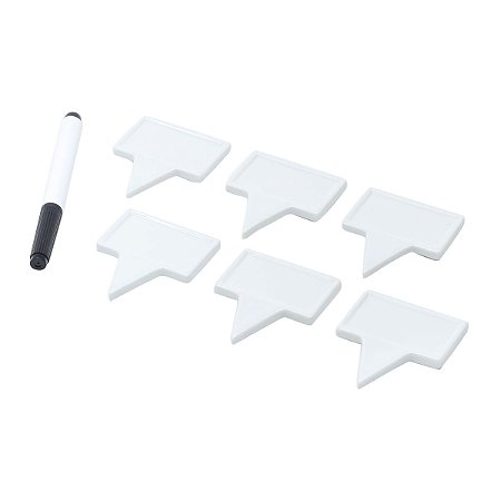 CJ 6 LETREIROS ORNAMENTAIS PORCELANA CANETA P/QUADRO 5,5X6,5