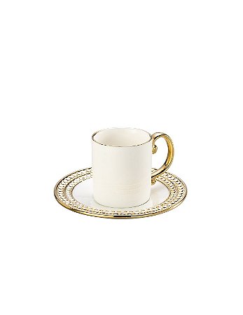 CJ 6 XÍCARAS CAFÉ C/PÍRES PORCELANA SUPER WHITE CHARME 100ml