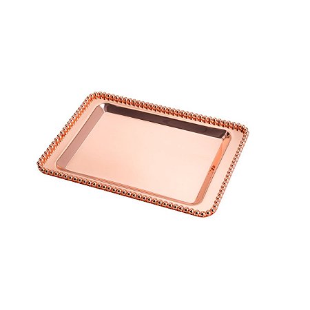 BANDEJA DE ZAMAC BALLS ROSÉ 28x20cm
