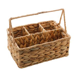 CESTA FIBRA NATURAL C/ALÇA METAL REVESTIDA FIBRA 24x17x20cm