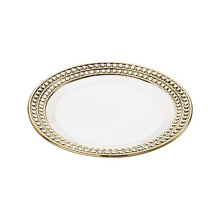 CJ 6 PRATOS RASOS DE PORCELANA SUPER WHITE CHARME 27cm