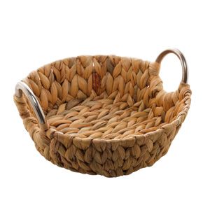 CESTA DE FIBRA NATURAL C/ALÇA DE METAL 27x27x8cm