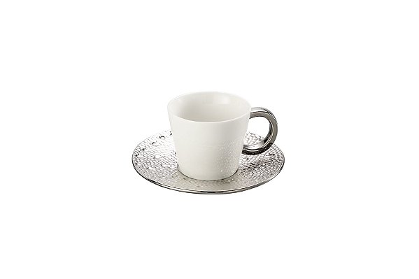 CJ 6 XÍCARAS P/CHÁ C/PÍRES  PORCELANA SUPER WHITE DROP 200ml