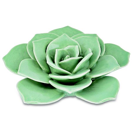 FLOR VERDE EM CERAMICA