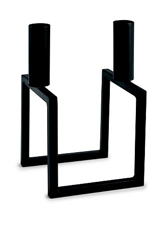 PORTA-VELAS PRETO EM METAL