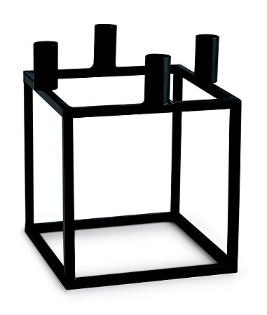 PORTA-VELAS PRETO EM METAL
