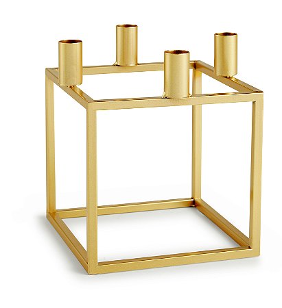 PORTA-VELAS DOURADO EM METAL