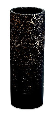 VASO PRETO E DOURADO EM CIMENTO