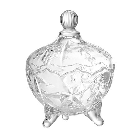 POTICHE C/PÉ DE CRISTAL FRUIT 14x17,5cm