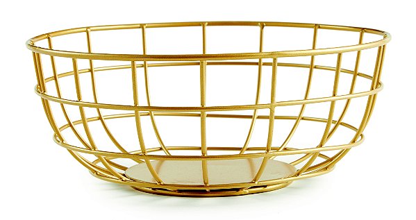 KIT CENTRO DE MESA DOURADO EM METAL - 3 PÇS