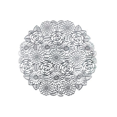 LUGAR AMERICANO DE PLÁSTICO FLOWERS PRATEADO 38cm
