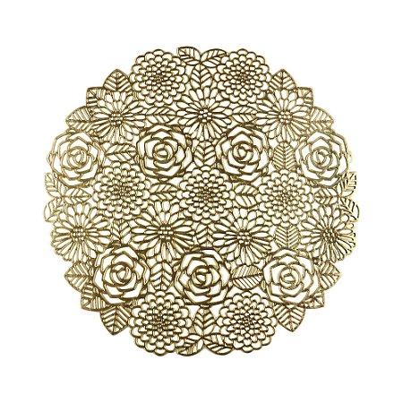 LUGAR AMERICANO DE PLÁSTICO FLOWERS DOURADO 38cm
