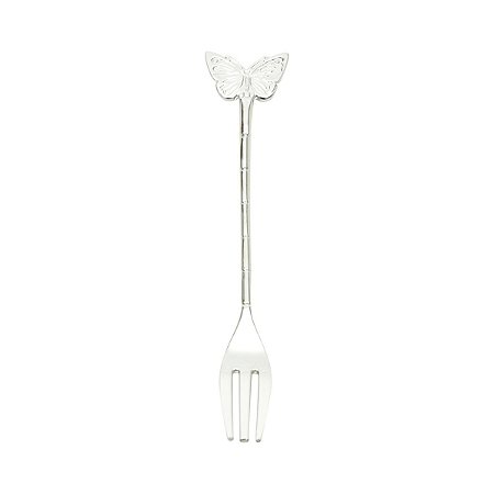 CJ 4 GARFOS P/SOBREMESA  ZAMAC SILVER PLATED BUTTERFLY 11,5