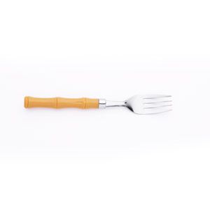 GARFO SOBREMESA AÇO INOX C/CABO PLÁSTICO BAMBU BASIC 18,5cm