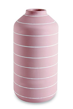 VASO ROSA EM CIMENTO