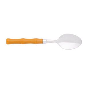 COLHER P/MESA DE AÇO INOX C/CABO PLÁSTICO BAMBU BASIC 19cm