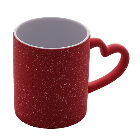 CANECA DE PORCELANA LUMINUS HEART VERMELHO 350ml