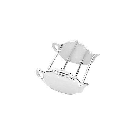 PORTA SACHÊS DE ZAMAC SILVER PLATED TEAPOT 7,5x8,5x5cm