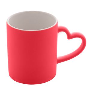 CANECA DE PORCELANA LUMINUS HEART ROSA 350ml