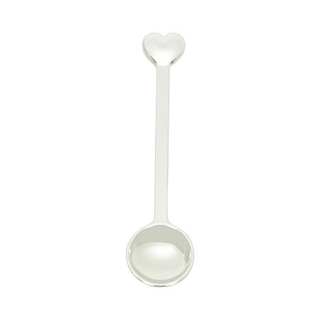 CJ 6 COLHERES DE ZAMAC SILVER PLATED HEART 10cm