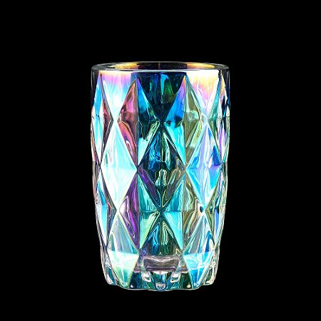 CJ 6 COPOS ALTOS DE VIDRO DIAMOND RAINBOW 350ml