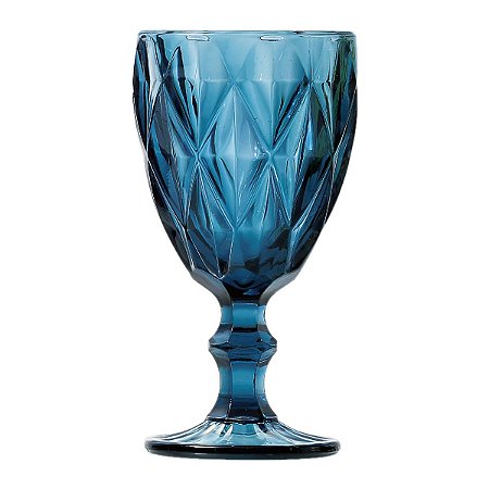 CJ 6 TAÇAS P/ÁGUA DE VIDRO DIAMOND AZUL 325ml