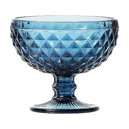 CJ 6 TAÇAS DE VIDRO BICO DE ABACAXI AZUL 310ml
