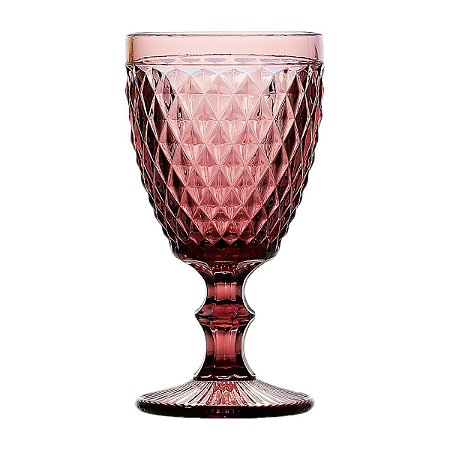 CJ 6 TAÇAS P/ÁGUA DE VIDRO BICO DE ABACAXI LILÁS 325ml
