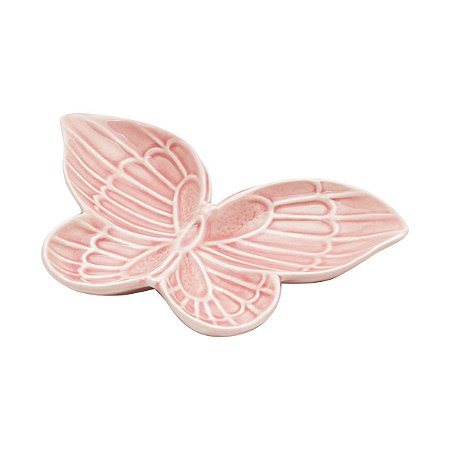 DECOR DE CERÂMICA BORBOLETA ROSA 17,5x16,5cm