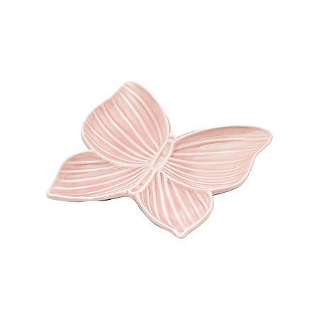 DECOR DE CERÂMICA BORBOLETA ROSA 18,5x12cm