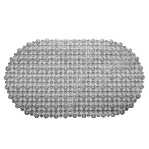 TAPETE P/BANHEIRO DE PVC C/ANTIDERRAPANTE CINZA 68x38cm