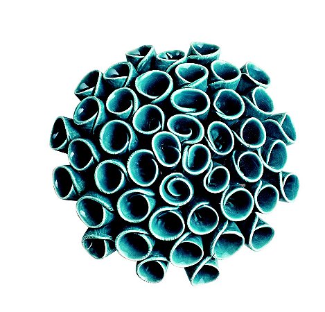 FLOR AZUL EM CERAMICA