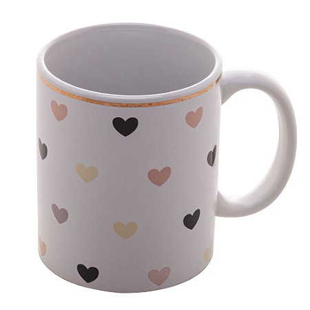 CANECA DE PORCELANA COLOR HEARTS 350ml