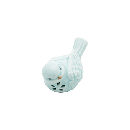 PÁSSARO DECORATIVO DE CERÂMICA GARDEN AZUL CLARO 10x6,5x6,5