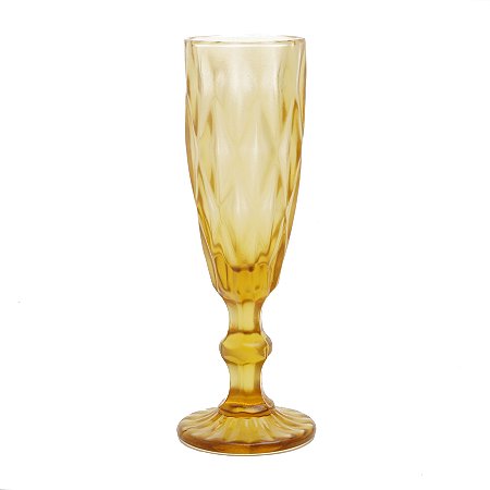 CJ 6 TAÇAS P/CHAMPAGNE DE VIDRO DIAMOND ÂMBAR 140ml