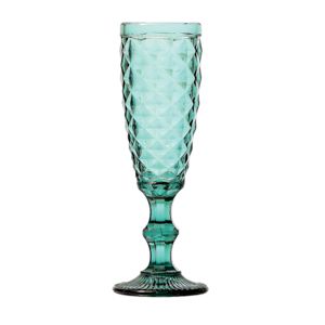 CJ 6 TAÇAS CHAMPAGNE VIDRO BICO ABACAXI AZUL TIFFANY 140ml