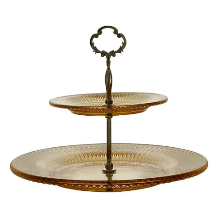 PORTA DOCE 2 ANDARES  CRISTAL RENAISSANCE ÂMBAR 18,5/31,5x24