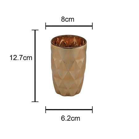 CJ 6 COPOS ALTOS DE VIDRO DIAMOND ROSÉ GOLDEN 350ml